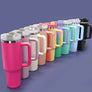 Diona J Insulated Stainless Steel Water Bottle with Handle and Straw Lid - 40 oz Reusable Tumbler for Hot and Cold Beverages