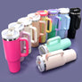 Diona J Insulated Stainless Steel Water Bottle with Handle and Straw Lid - 40 oz Reusable Tumbler for Hot and Cold Beverages