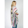 DIONA J AZTEC PRINT KIMONO CARDIGAN ONE SIZE COLOR BLACK AND PINK