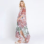 DIONA J DAMASK PRINT OPEN FRONT LONG KIMONO ONE SIZE COLOR RED