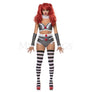 Sexy Killer Clown 4 Pc Gray Plunge Neck Crop Top Ruffled Lace Costume Size S/M