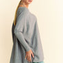Davi & Dani Round Neck Dropped Shoulder Long Sleeve Knit Top