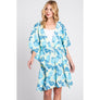 DIONA J FRONT ROPE FLOWER KIMONO ONE SIZE COLOR BLUE