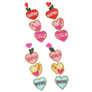 4-Tier Heart Shaped Apple' Teach,Love,Inspire' Teacher Appreciation Earring Pink