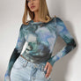 Tie-Dye Round Neck Long Sleeve T-Shirt