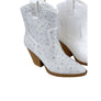 RIVER-01 GLITTER RHINESTONE BLING BOOTIE White Size 7