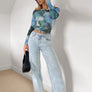 Tie-Dye Round Neck Long Sleeve T-Shirt