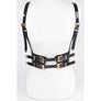 DIONA J PLUS SIZE PATENT LEATHER HARNESS BELT COLOR BURGUNDY/GOLD