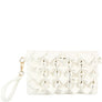 DIONA J WOMEN'S PATTERN DESIGN HAND ZIPPER CROSSBODY CLUTCH BAG COLOR WHITE
