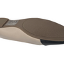 Women's Classic Ballet Beige Flat Light Faux Leather Shoes with Black Toe
