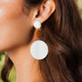 Chic Shell Round Drop Earrings - Minimalist Style
