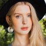Rattan Circle Drop Earrings With Gold Accent