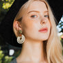 Rattan Circle Drop Earrings With Gold Accent