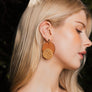 Chic Wood Accent Woven Straw Dangle Earrings