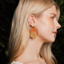 Chic Wood Accent Woven Straw Dangle Earrings