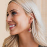 Gold-tone Raffia & Bead Textured Hoop Earrings