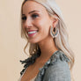 Seashell Charm Raffia Hoop Earrings - Golden Glow