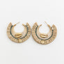 Seashell Charm Raffia Hoop Earrings - Golden Glow