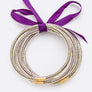 Mardi Gras Color Gold Dust Bracelet Set
