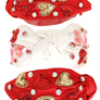 Valentines Day Heart Pattern Crystal Gemstone Beaded Embroidery Sequin Embellished Top Knotted Headband