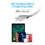 Naztech Titanium USB-C to Lightning Braided Cable