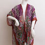 Paisley Print Open Front Kimono w/ Cinched Arms