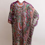 Paisley Print Open Front Kimono w/ Cinched Arms
