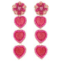4 Tier Heart Shaped Beaded Valentine Beaded Heart Earrings for Women Valentine’s Day Gifts for Her