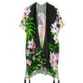 DIONA J FLORAL PRINT KIMONO ONE SIZE COLOR BLACK