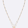 Layered CZ Heart Pendant Necklace