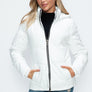 How Dare U Pocketed Zip Up Puffer Jacket with Removable Hood