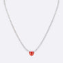 Cubic Zirconia Petite Heart Collar Necklace Set