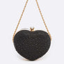 Rhinestone Pave Heart Shape Convertible Clutch