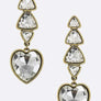 Dangle Crystal Heart Earrings