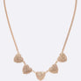 Wired Textured Heart Shape Collar Necklace Set