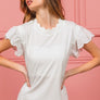 BiBi Scallop Edged Lace Trim Top