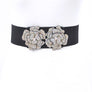 AB Rhinestone Flower Iconic Elastic Belt