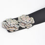 AB Rhinestone Flower Iconic Elastic Belt