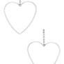 Rhinestone Accent Open Heart Drop Earrings