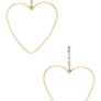 Rhinestone Accent Open Heart Drop Earrings