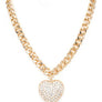 Crystal Heart Pendant Necklace Set