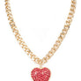 Crystal Heart Pendant Necklace Set