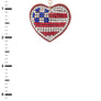 USA Flag Rhinestone Heart Shape Pillow Earrings