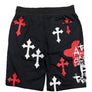Weiv Mens Chrome Cross Skull Shorts