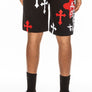 Weiv Mens Chrome Cross Skull Shorts