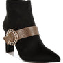 Asagao Diamante & Rhinestones Strap Boots