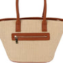 DIONA J FASHION TWO TEXTURED STRAW SATCHEL BAG COLOR BLACK