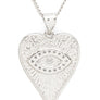 Vintage Inspired Heart Shape Eye Pendant Necklace