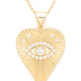 Vintage Inspired CZ Eye Heart Pendant Necklace