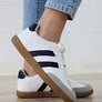 Striped Lace-up Flat Sneakers